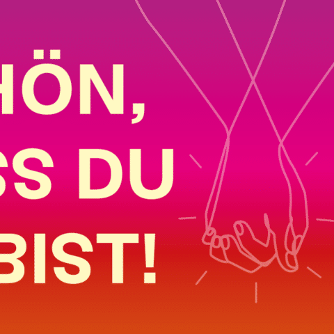 Stoffbanner: Schön, dass du da bist! Motiv Nr. 87 (278 x 158 cm)